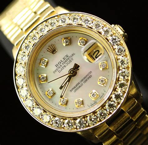 rolex oyster perpetual datejust ladies 18k|ladies datejust diamond bezel.